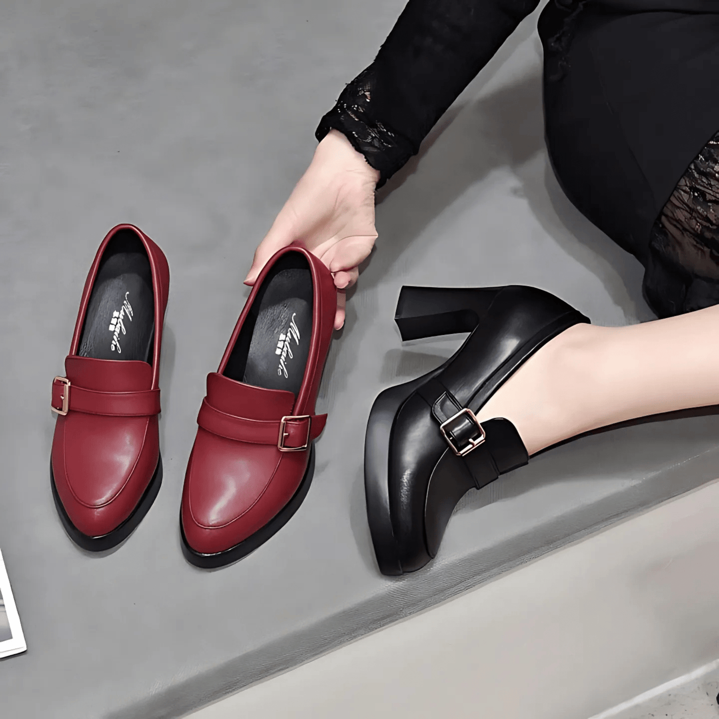 Women’s Heels | Platform Chunky Buckle