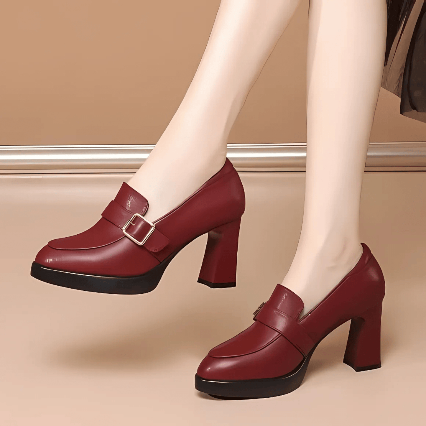 Women’s Heels | Platform Chunky Buckle