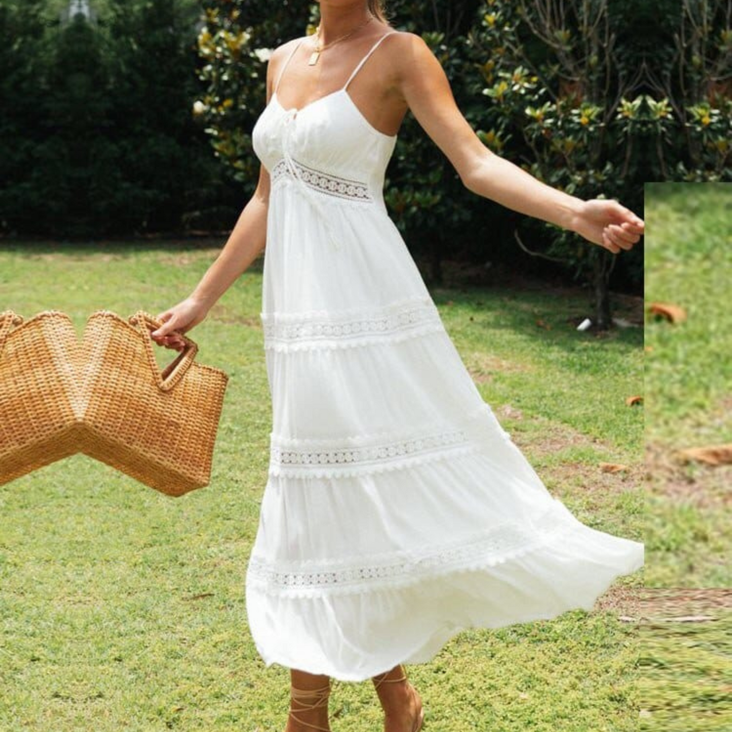 Bonita | Women's Long Dress | Thin Straps and Flowing Cut