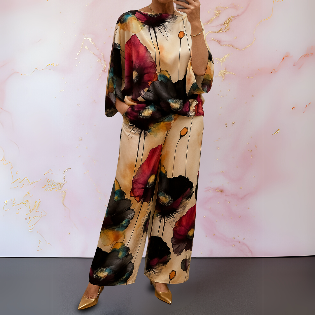 Women’s Two-Piece Set | Loose Top & Wide Leg Pants