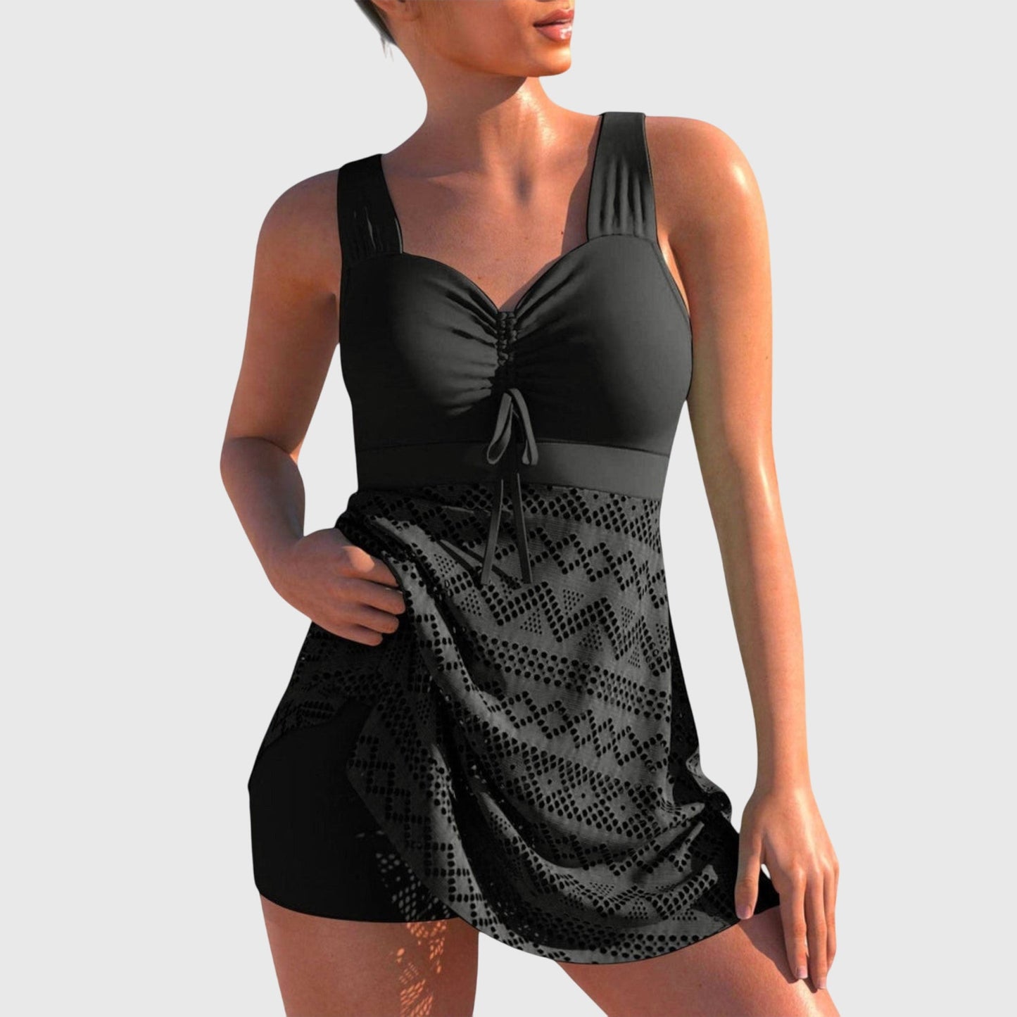 Ladies Modest Bikini Set – With Skirt, Suitable for Summer and Beach Activities