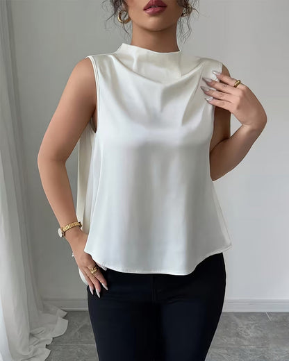 Women's Fitted Tank Top – Asymmetrical V-Back Design for Casual Wear