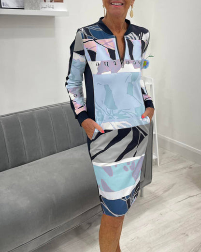 Women's Fitted Dress – With Zipper, Suitable for Spring and Summer