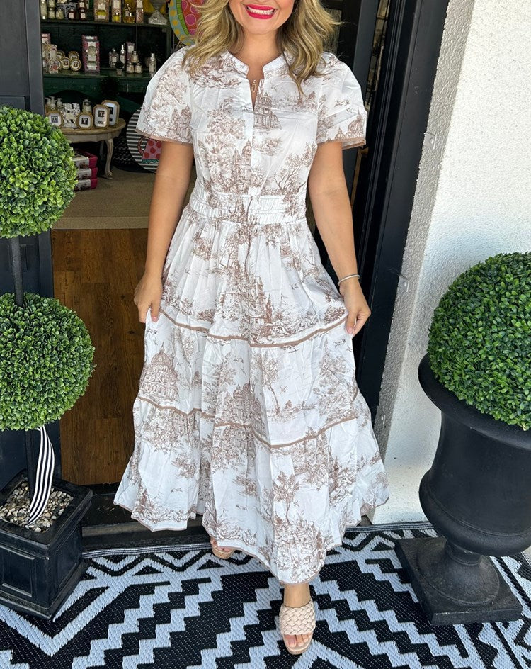 Ladies A-Line Maxi Dress – Suitable for Spring and Summer, With Zipper and No Closure