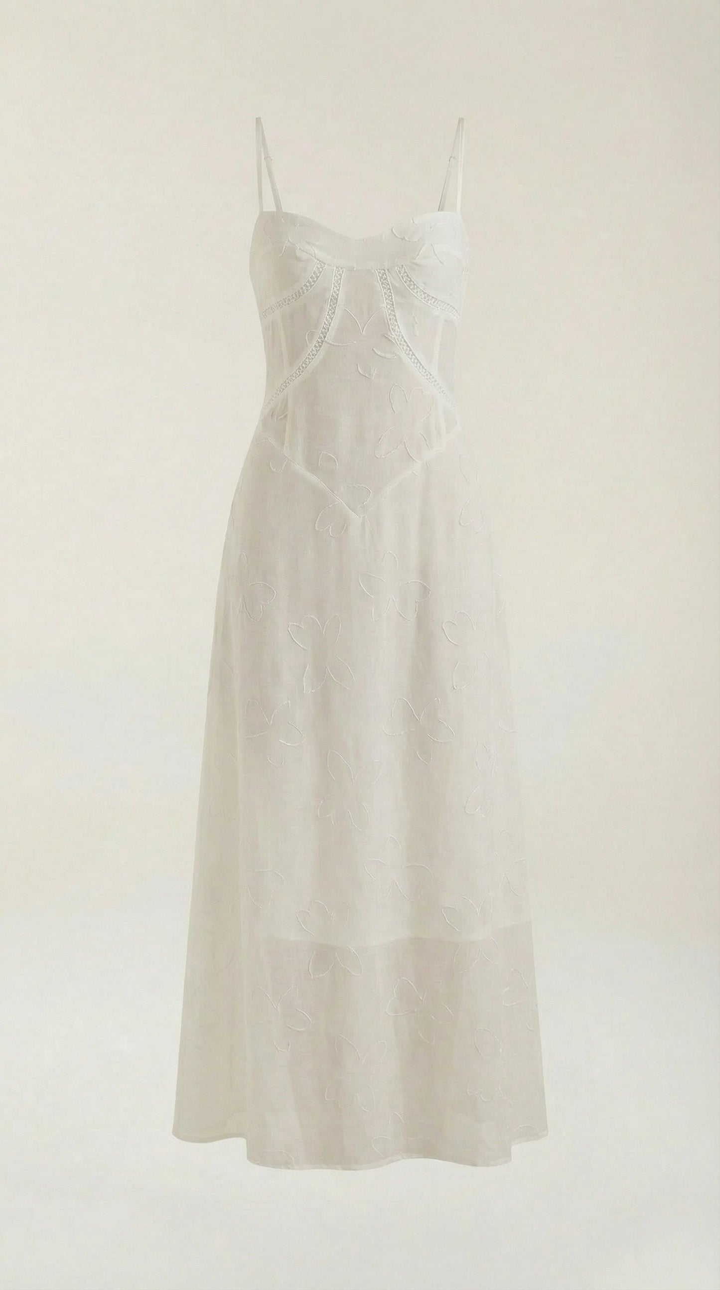 Arabelle Lace Maxi Dress — Women’s Floral Jacquard Sweetheart Strap Elegant Bridal Evening Gown