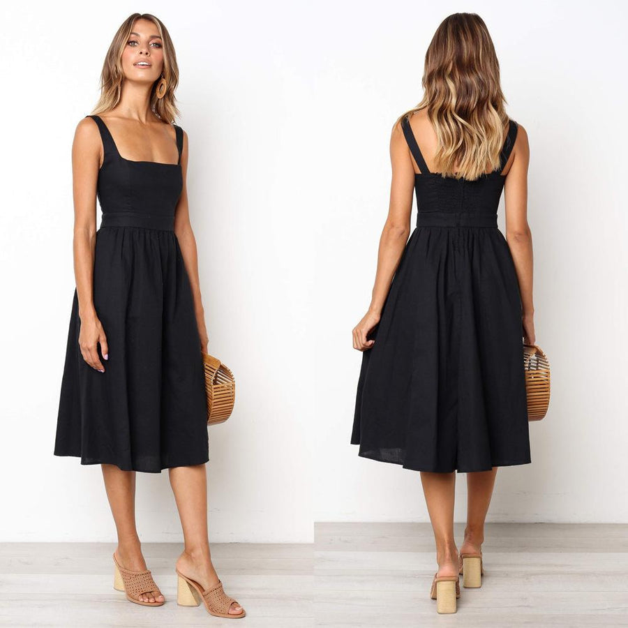 Pauline | Solid Evening Dress with Elegant Silhouette for Women