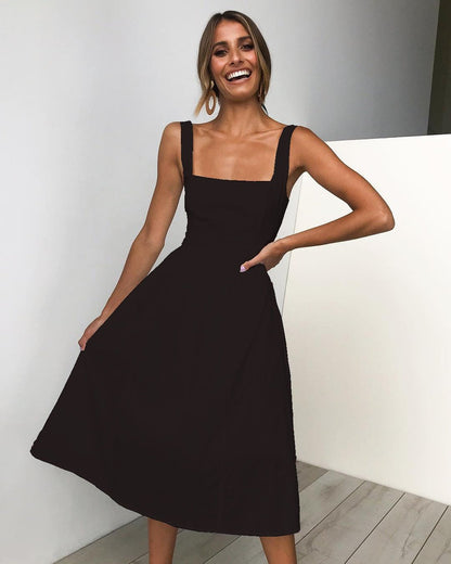 Pauline | Solid Evening Dress with Elegant Silhouette for Women