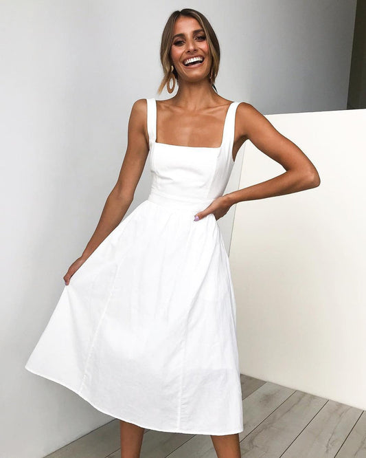 Pauline | Solid Evening Dress with Elegant Silhouette for Women