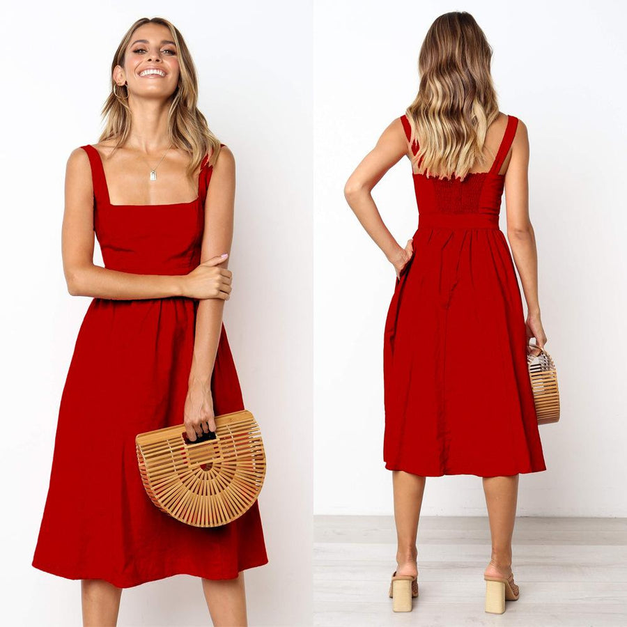 Pauline | Solid Evening Dress with Elegant Silhouette for Women