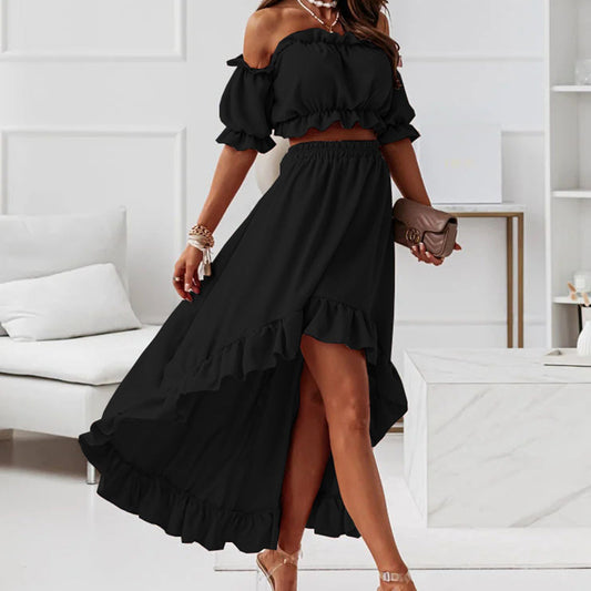 Women's Long Summer Dress Elegant Flowing Polyester Asymmetrical Fashionable