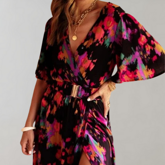 Laurette | Women's Summer Dress with V-Neck