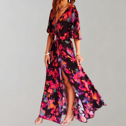 Laurette | Women's Summer Dress with V-Neck