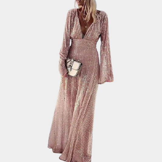 Ania | Elegant Sequin Dress with Plunging Neckline for Women