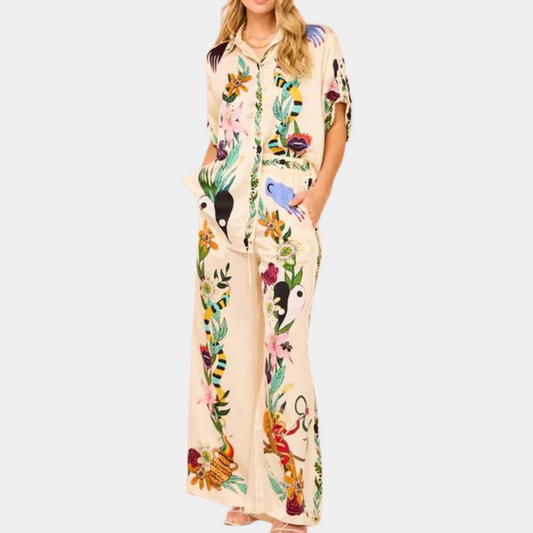 Women's Cotton 2-Piece Summer Set - Elegant and Breezy Casual Outfit