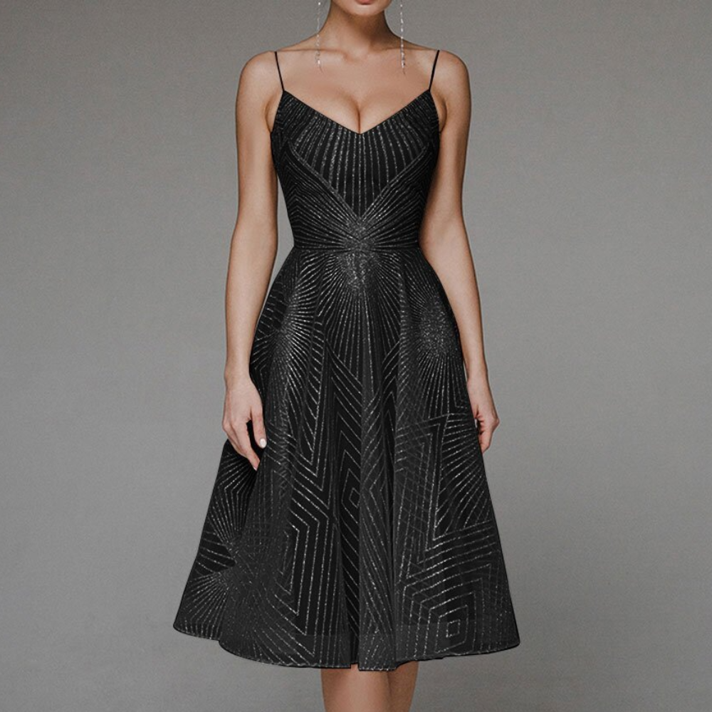 Elegant women's summer dress, flared, lightweight cotton, midi, stylish