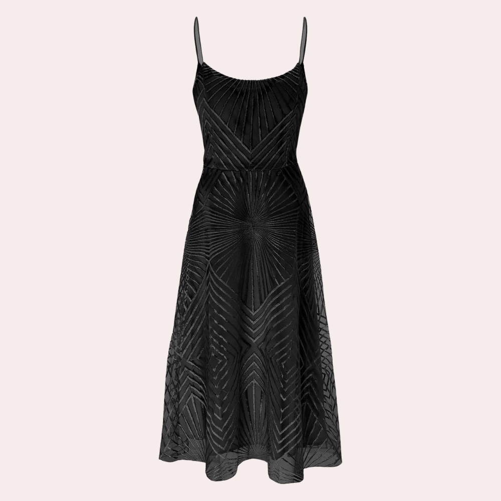 Elegant women's summer dress, flared, lightweight cotton, midi, stylish