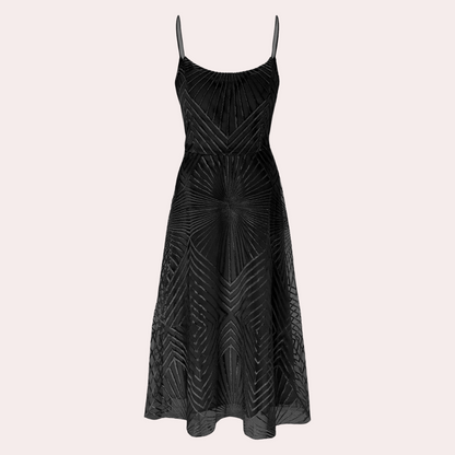 Elegant women's summer dress, flared, lightweight cotton, midi, stylish