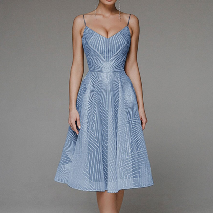 Elegant women's summer dress, flared, lightweight cotton, midi, stylish