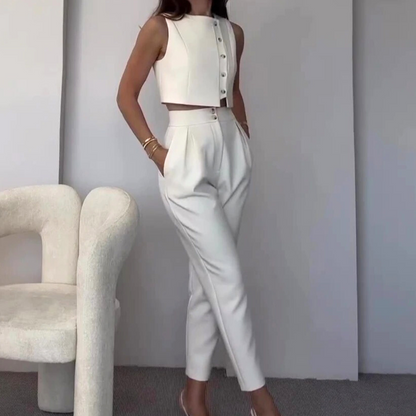 Elegant Women's Complete 2-Piece Cotton Spring Set - Stylish Casual