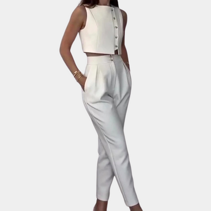 Elegant Women's Complete 2-Piece Cotton Spring Set - Stylish Casual