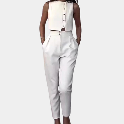 Elegant Women's Complete 2-Piece Cotton Spring Set - Stylish Casual
