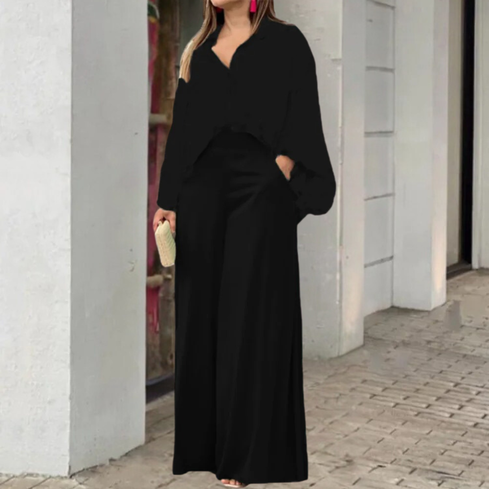 Elegant Women's Complete 2-Piece Cotton Set for Spring - Stylish Maxi Outfit