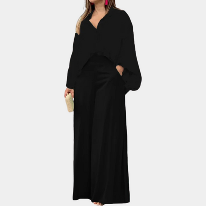 Elegant Women's Complete 2-Piece Cotton Set for Spring - Stylish Maxi Outfit