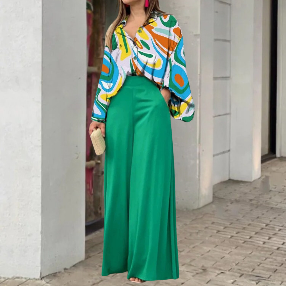 Elegant Women's Complete 2-Piece Cotton Set for Spring - Stylish Maxi Outfit