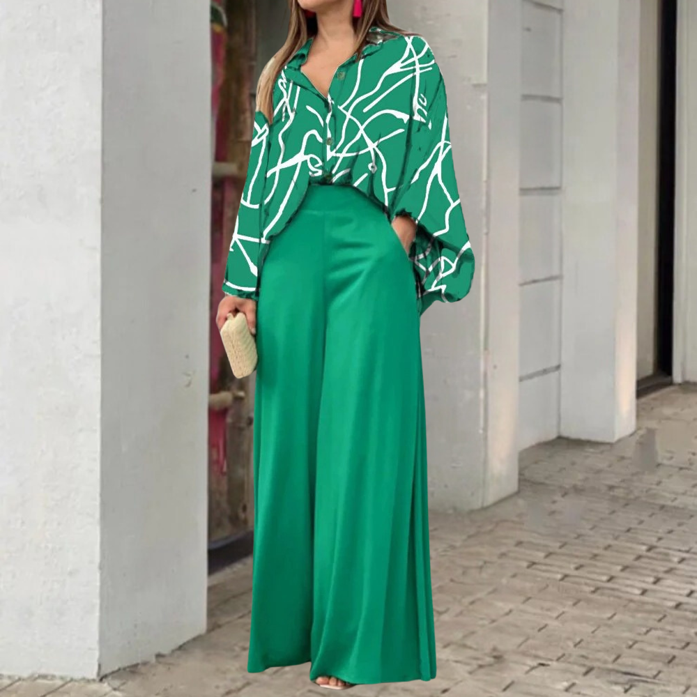 Elegant Women's Complete 2-Piece Cotton Set for Spring - Stylish Maxi Outfit