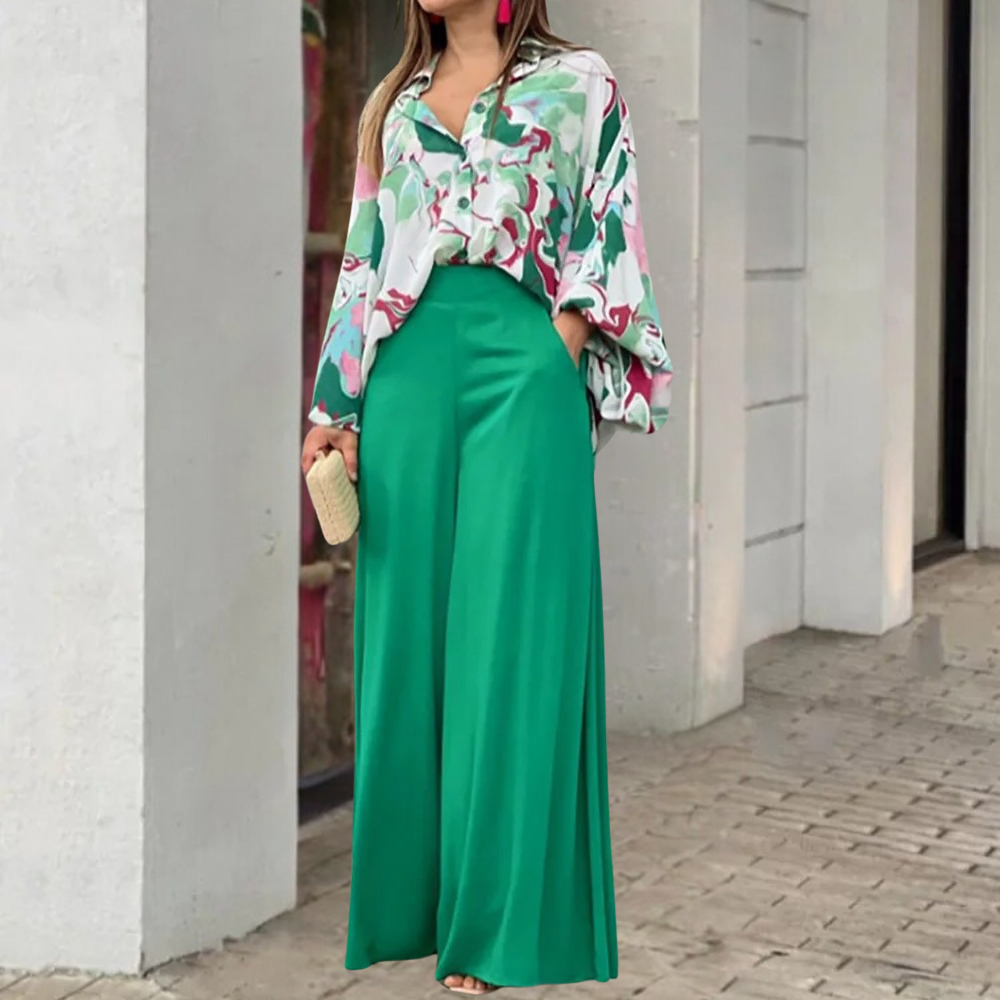 Elegant Women's Complete 2-Piece Cotton Set for Spring - Stylish Maxi Outfit