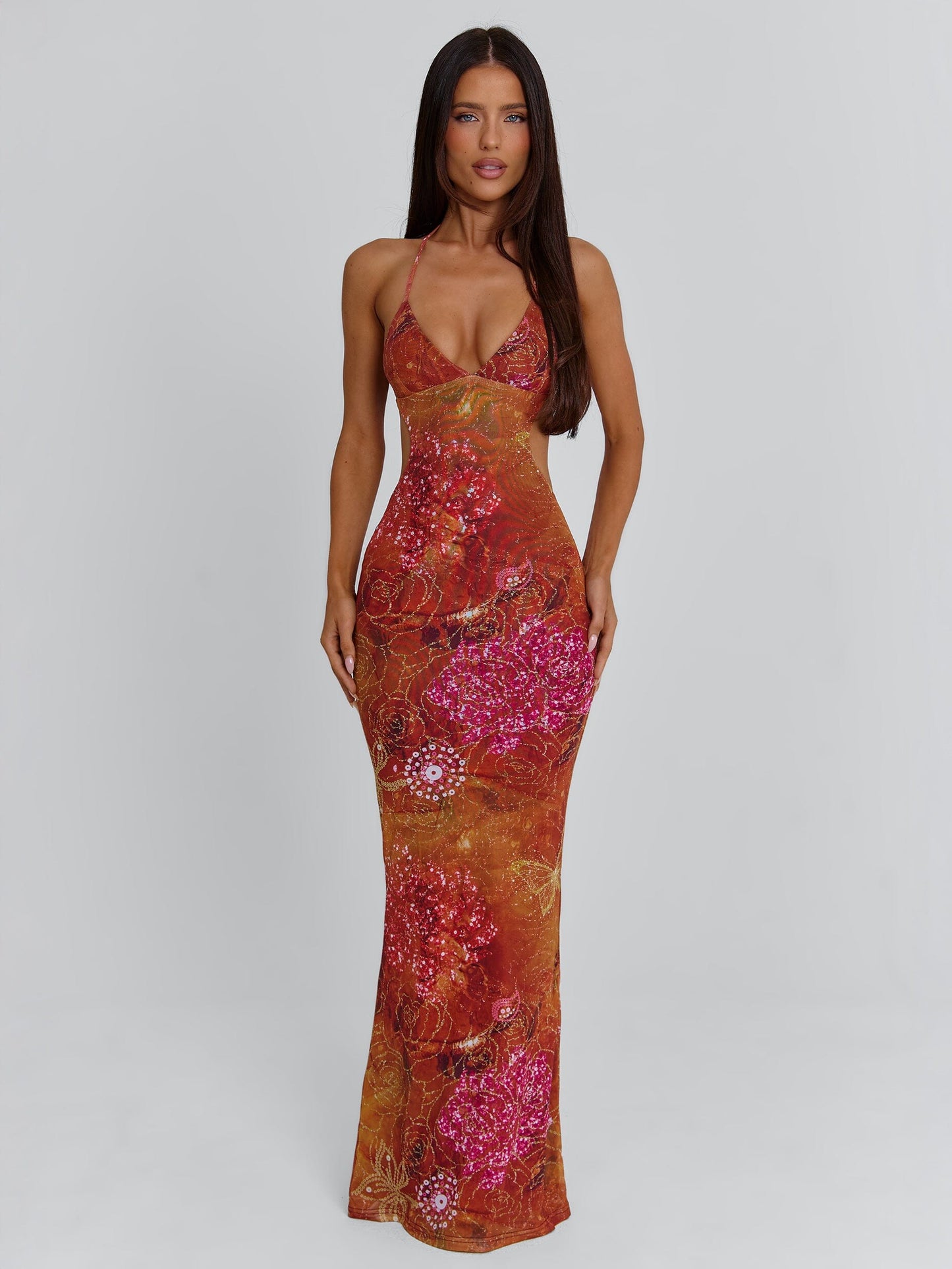 Esmeralda Crystal Maxi Dress