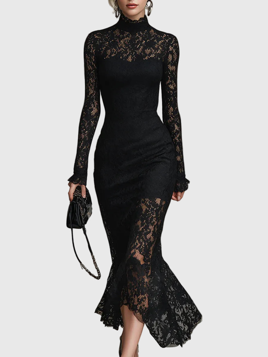 Lace Fishtail Maxi Dress