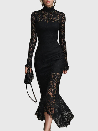 Lace Fishtail Maxi Dress