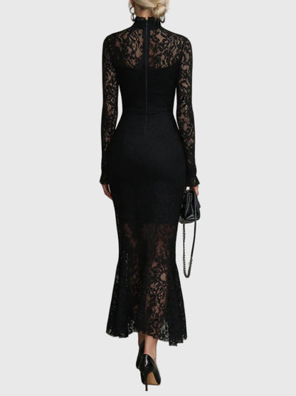 Lace Fishtail Maxi Dress