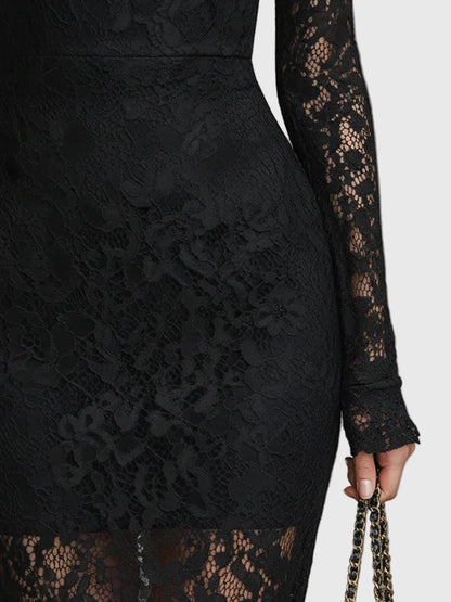 Lace Fishtail Maxi Dress