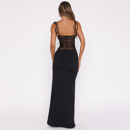 Ryann | Long Lace Dress with Elegant Floral Patterns for Women
