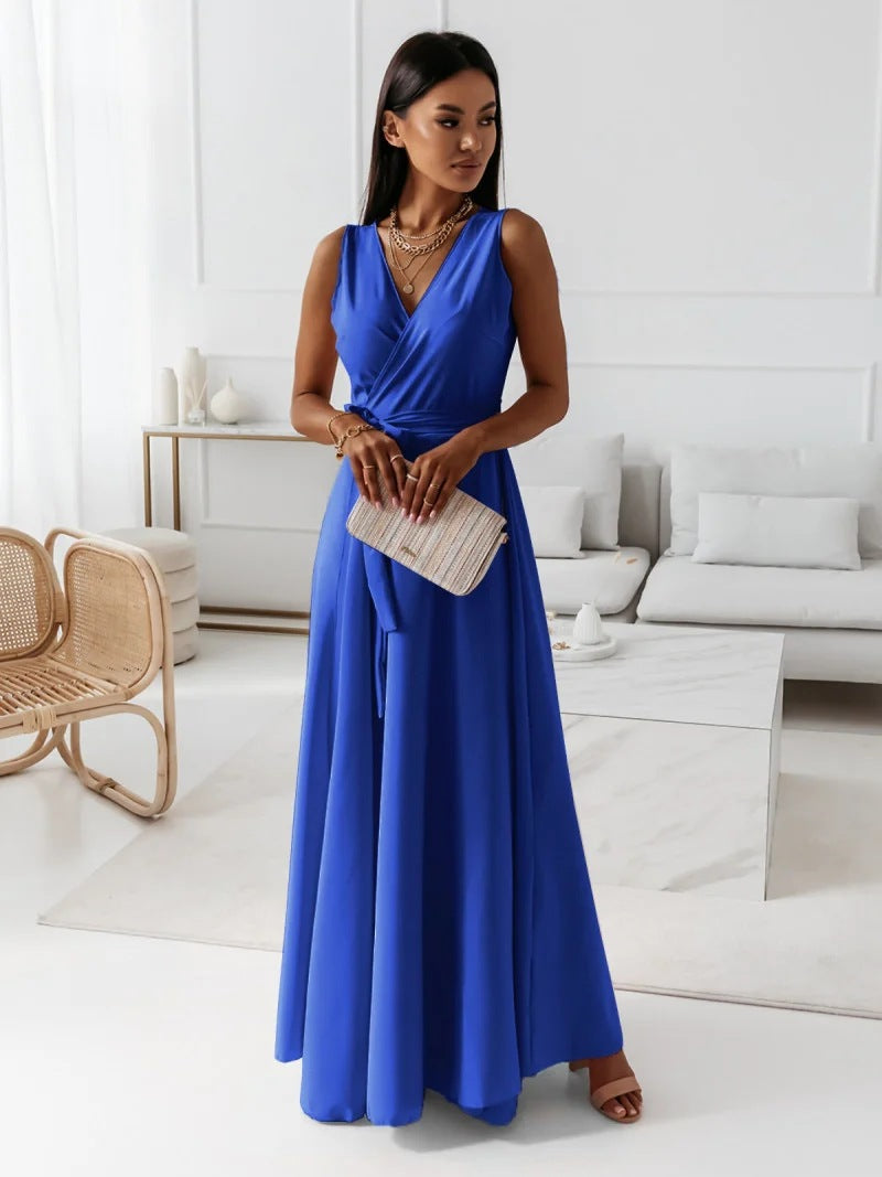 Annabelle | Long Solid Dress for Women with V-Neck