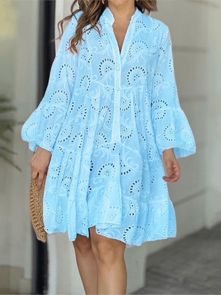 Summer Dress For Women | Mini Long Sleeve Flowing Design