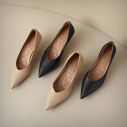 Camille | Women's Pointed Toe Pumps Low Kitten Heel Slip On Shoes
