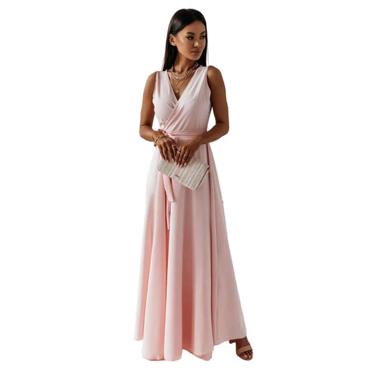 Annabelle | Long Solid Dress for Women with V-Neck
