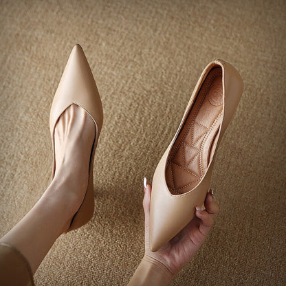 Camille | Women's Pointed Toe Pumps Low Kitten Heel Slip On Shoes