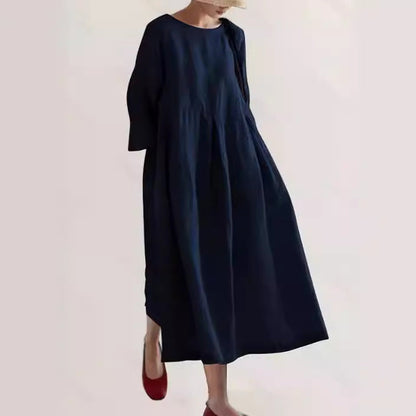 Ella - Loose Linen Dress with Side Pockets