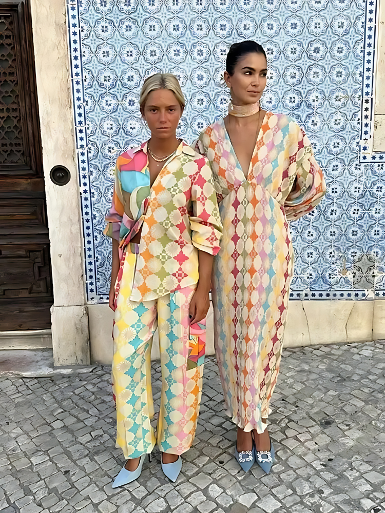 Grace | Women’s Spring Colorful Two-Piece Casual Set