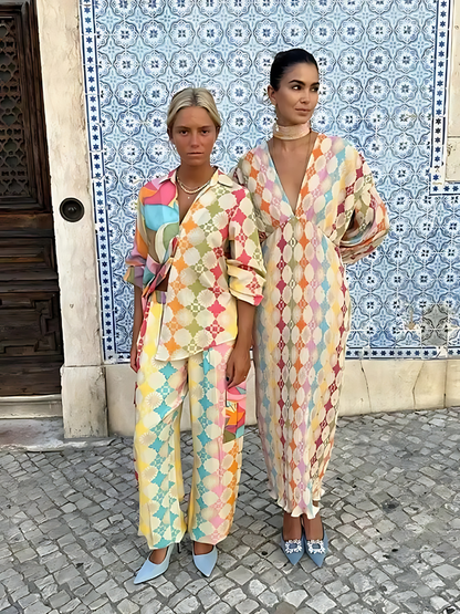 Grace | Women’s Spring Colorful Two-Piece Casual Set