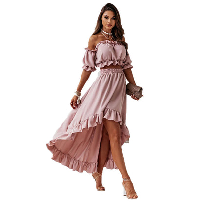 Women's Long Summer Dress Elegant Flowing Polyester Asymmetrical Fashionable