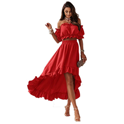 Women's Long Summer Dress Elegant Flowing Polyester Asymmetrical Fashionable