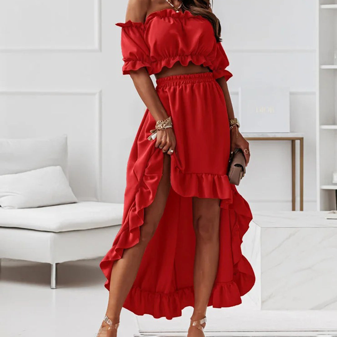 Women's Long Summer Dress Elegant Flowing Polyester Asymmetrical Fashionable