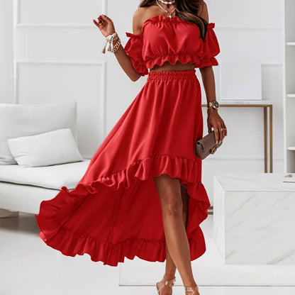Women's Long Summer Dress Elegant Flowing Polyester Asymmetrical Fashionable