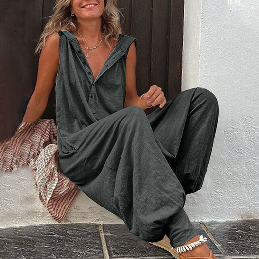 Harper | Women's Sleeveless Hooded Casual Jumpsuit