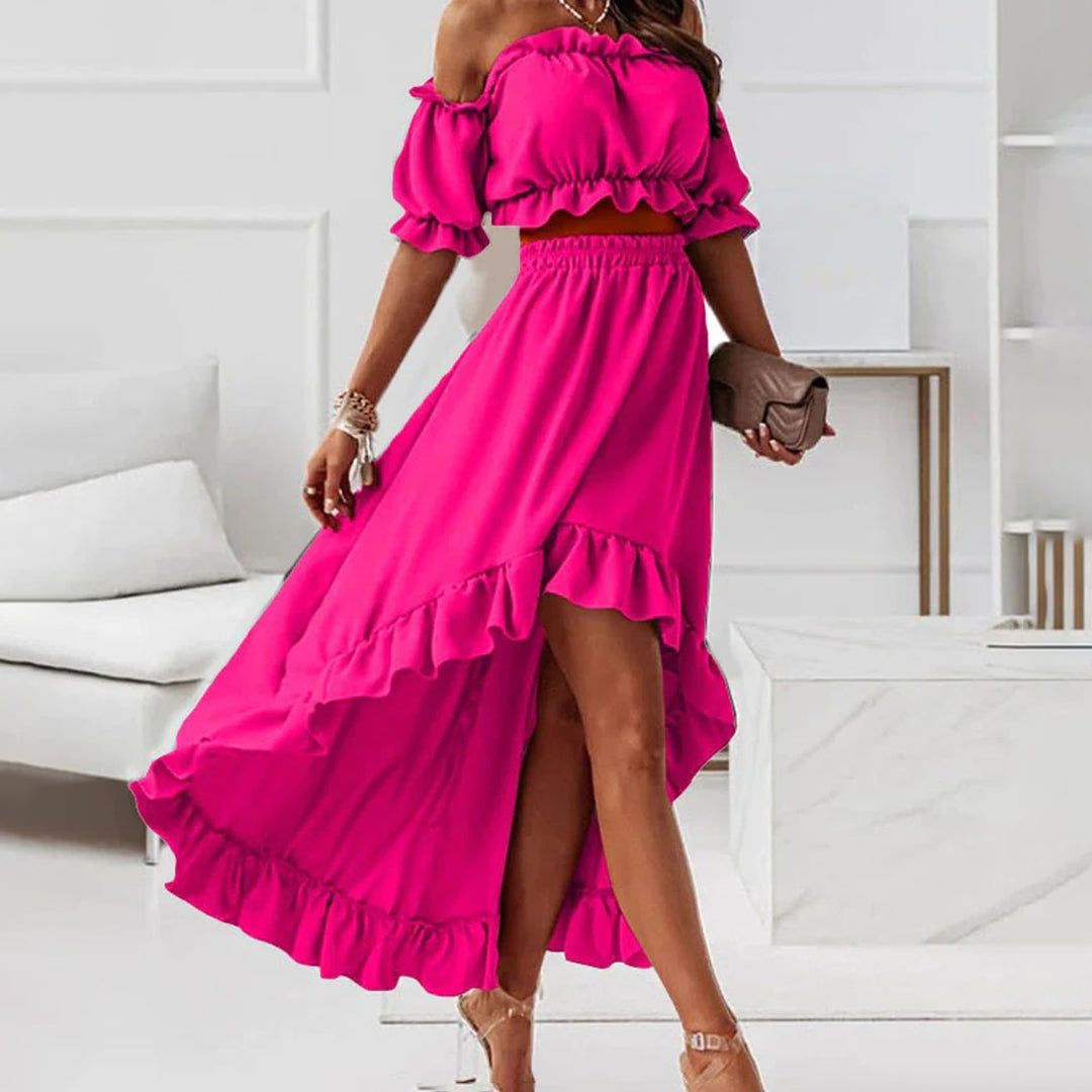Women's Long Summer Dress Elegant Flowing Polyester Asymmetrical Fashionable